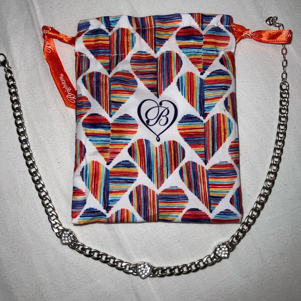 Brighton Sterling Silver Heart Rhinestone Necklace